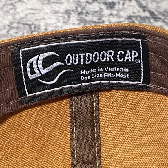 California Waterfowl Since 1945 Canvas Baseball Cap in Mustard Yellow - Picture 6 of 7